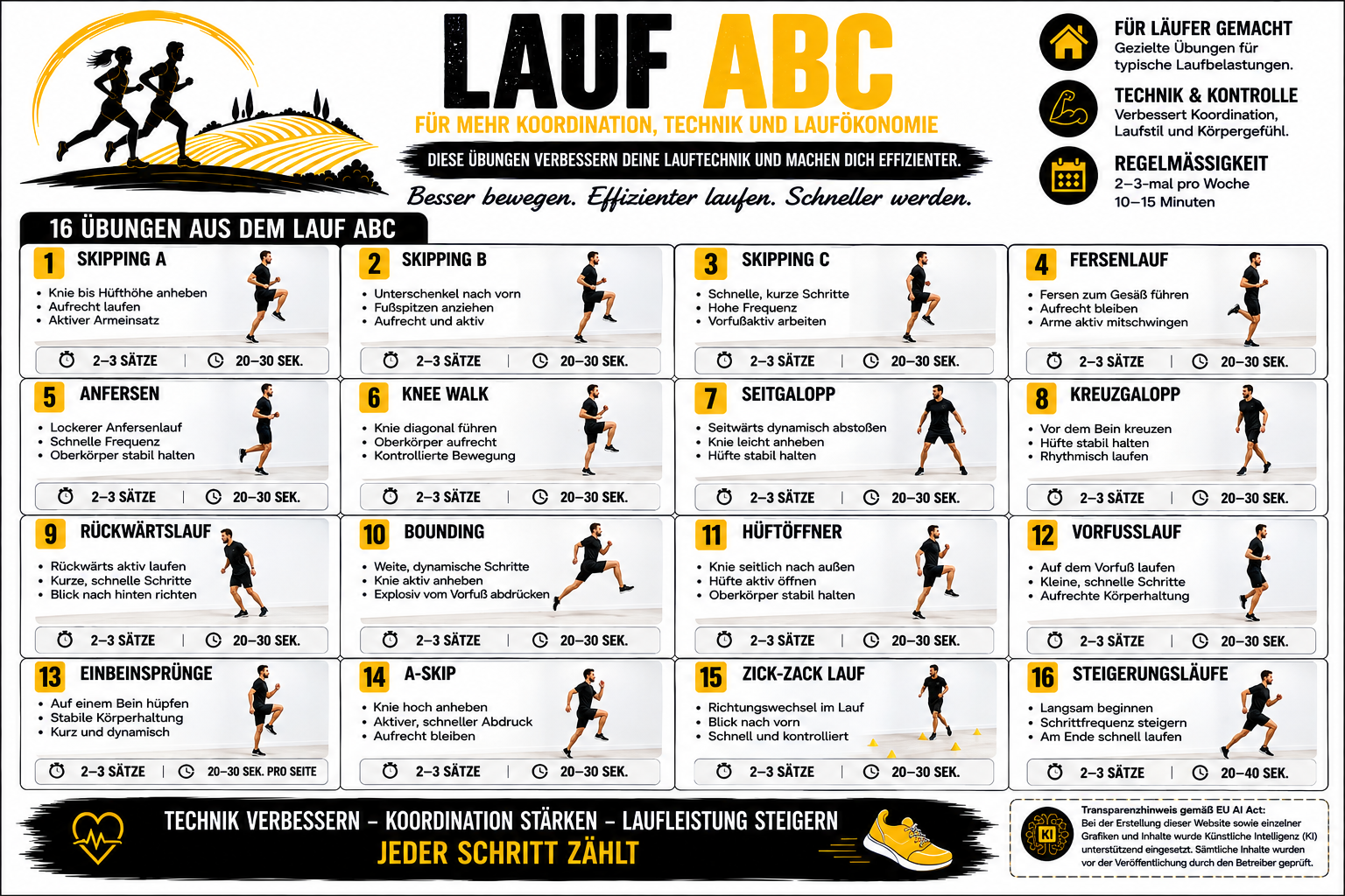 Lauf-ABC mit 16 Übungen